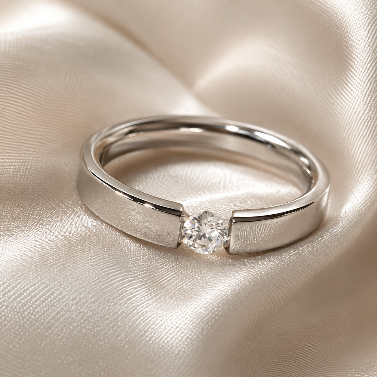 Single Zircon Minimalist Ring