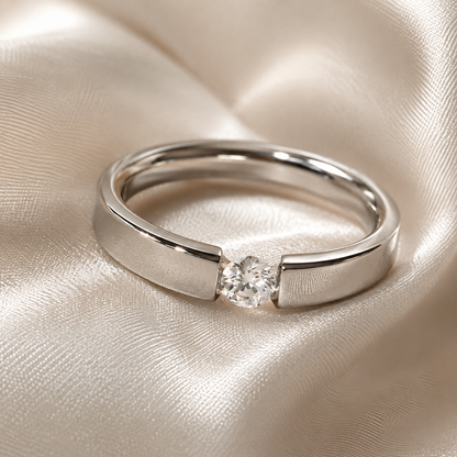 Single Zircon Minimalist Ring
