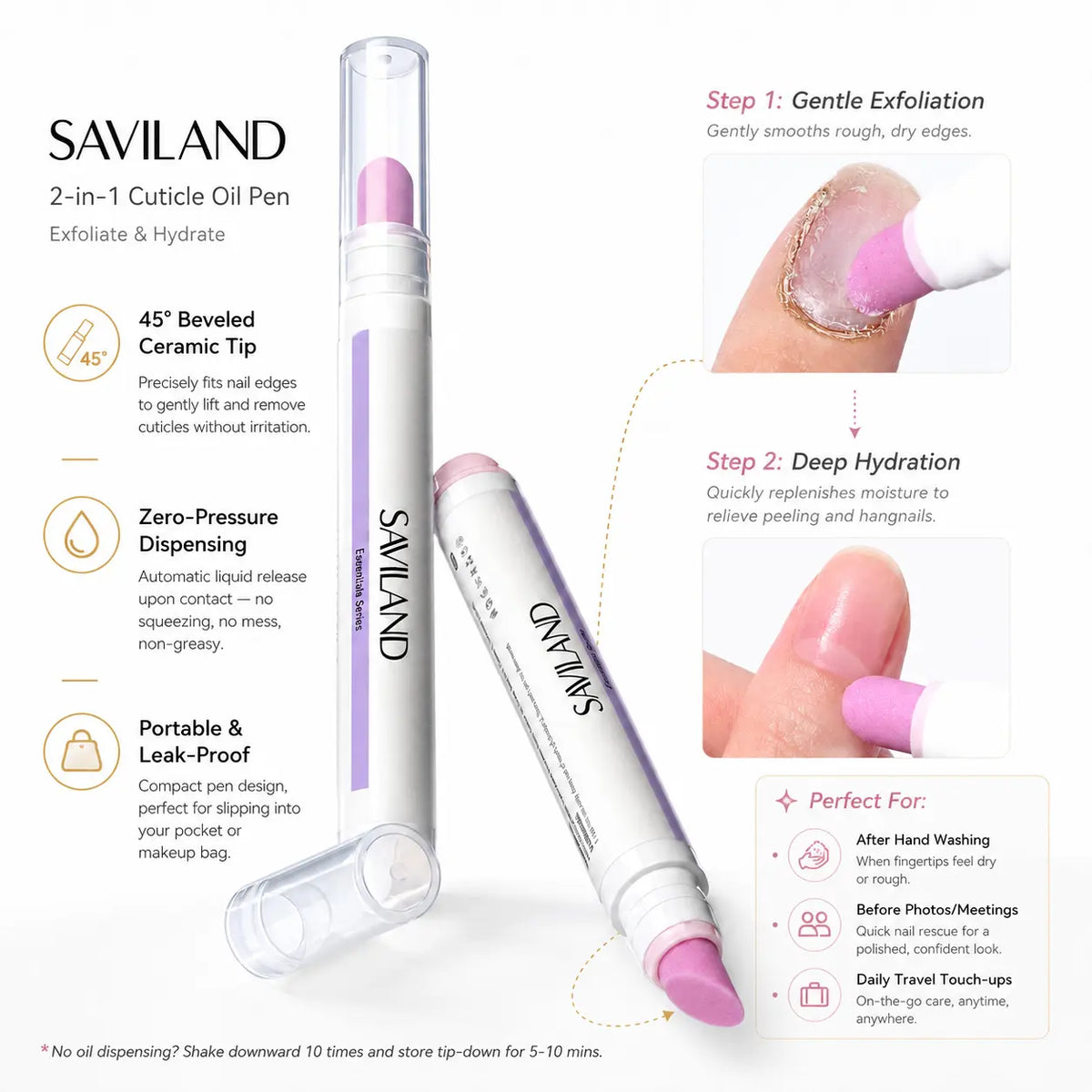 🔥Last Day Buy 1 Get 1 Free🔥Cuticle Remover Pen Set with Cuticle Oil, Portable Cuticle Softener for Home DIY & Professional Nail Salon Manicure