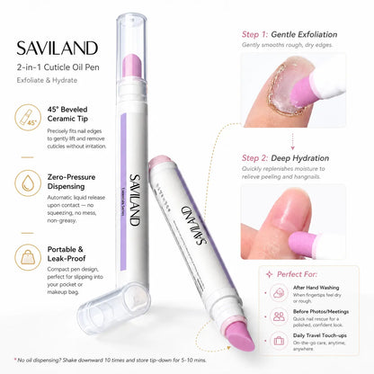 🔥Last Day Buy 1 Get 1 Free🔥Cuticle Remover Pen Set with Cuticle Oil, Portable Cuticle Softener for Home DIY & Professional Nail Salon Manicure