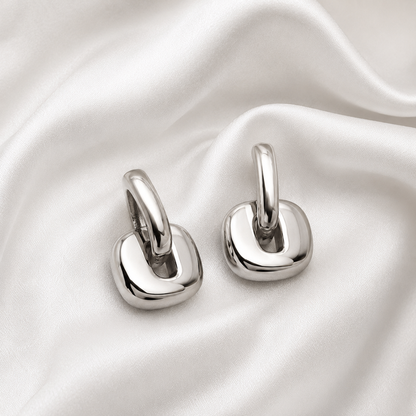 Two-Tone Stainless Steel Link Earrings