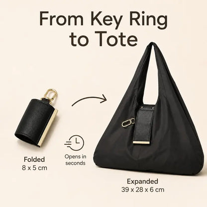 💜LAST DAY - BUY 1 GET 1 FREE,Each $13.99👜 Foldable Keychain Tote Bag – Compact & Expandable Reusable Carryall