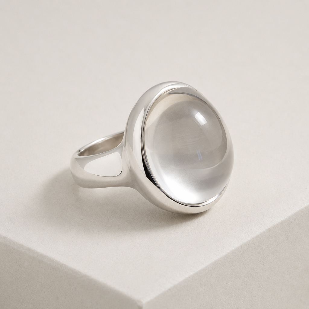 White Crystal Statement Ring