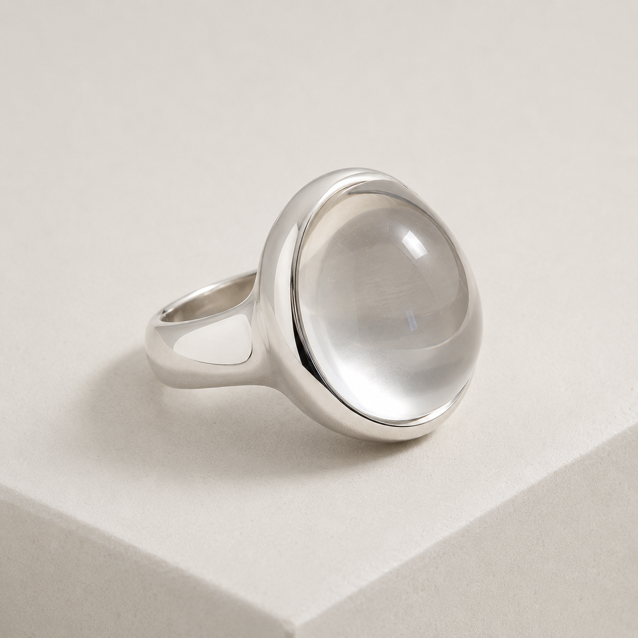 White Crystal Statement Ring