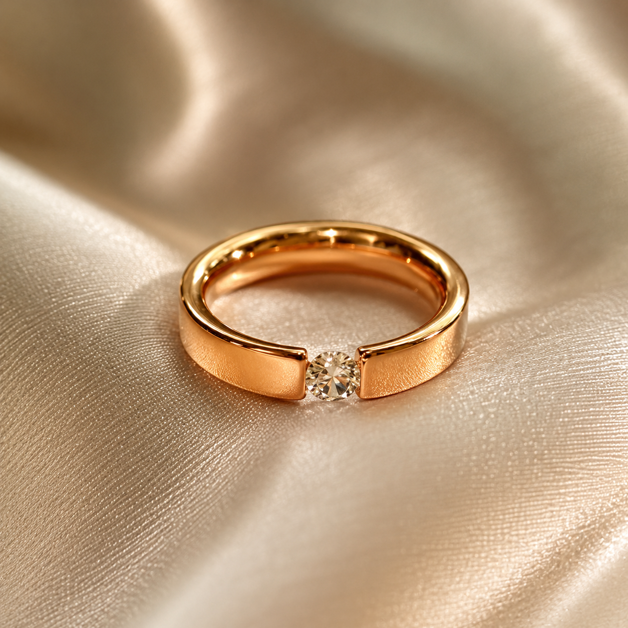 Single Zircon Minimalist Ring