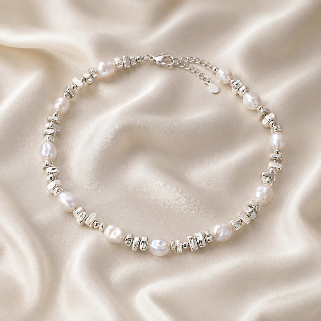Baroque Pearl Beaded Choker Necklace