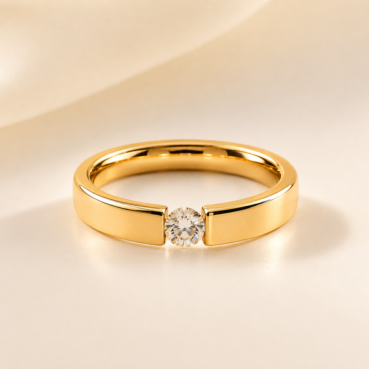 Single Zircon Minimalist Ring