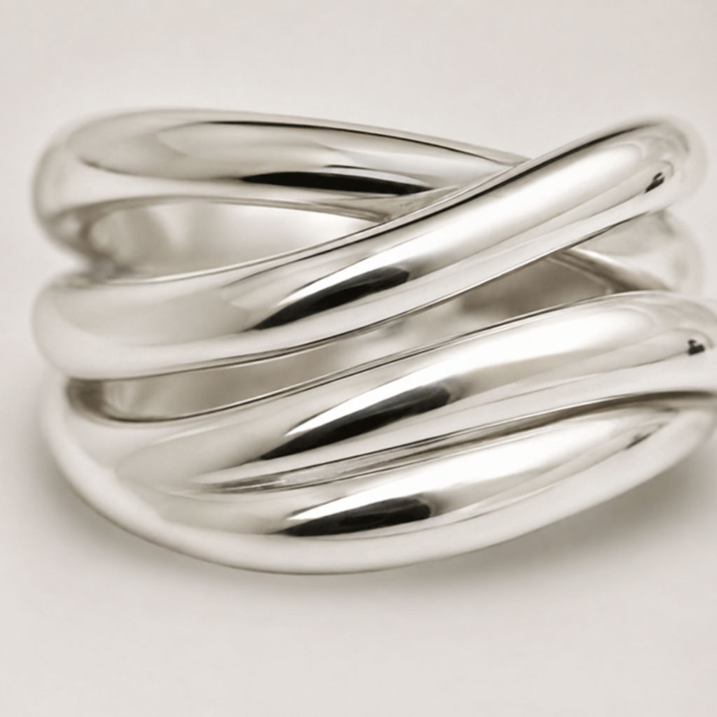 Irregular Cross Line Open Ring