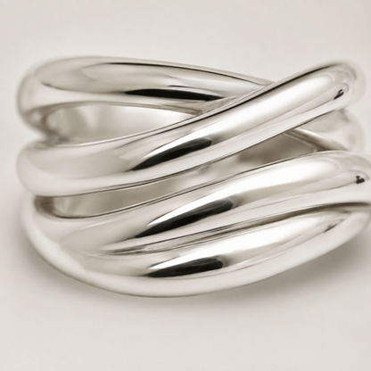 Irregular Cross Line Open Ring