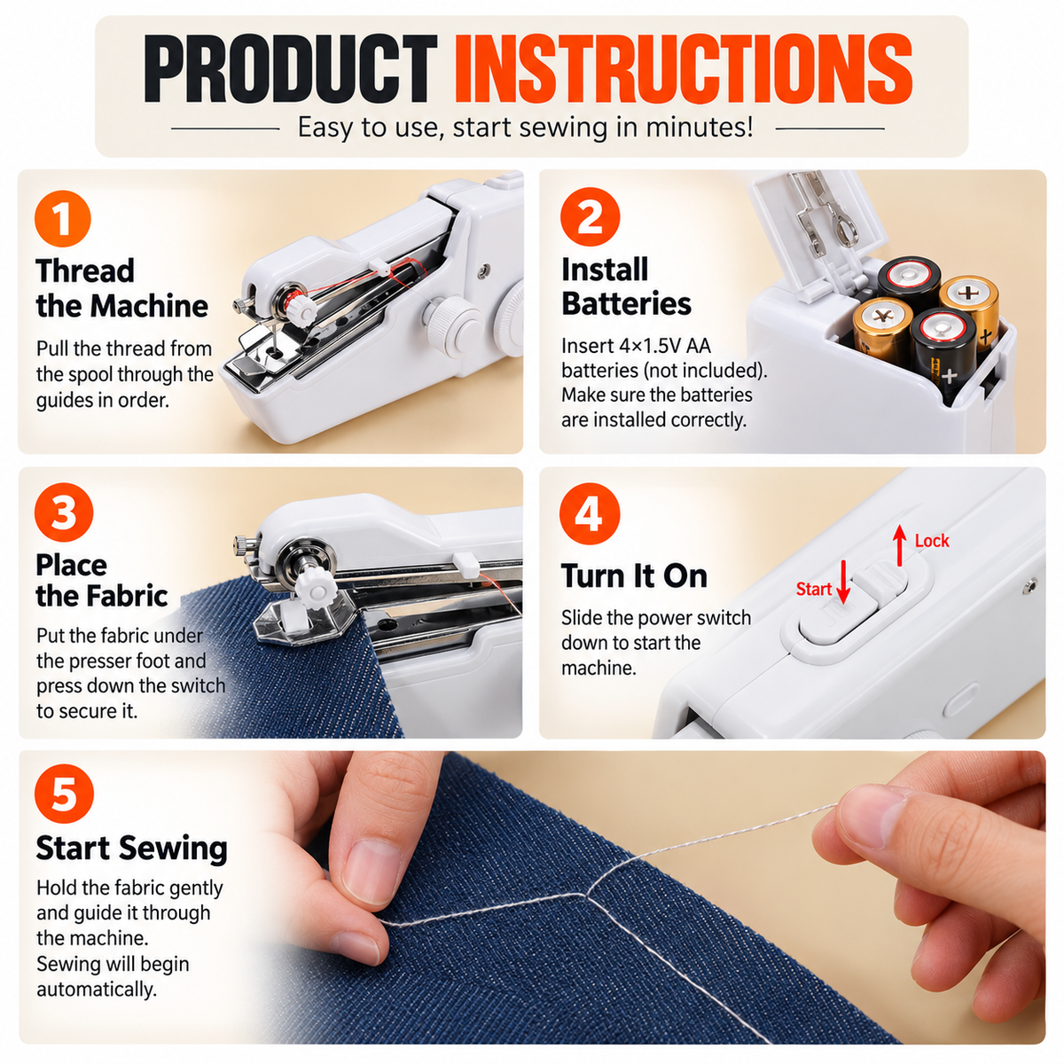🔥LAST DAY-50%OFF🔥Mini Handheld Sewing Machine Kit