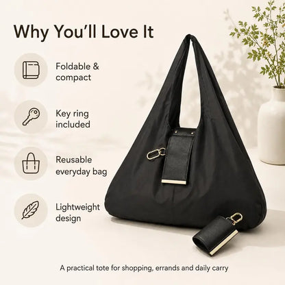 💜LAST DAY - BUY 1 GET 1 FREE,Each $13.99👜 Foldable Keychain Tote Bag – Compact & Expandable Reusable Carryall