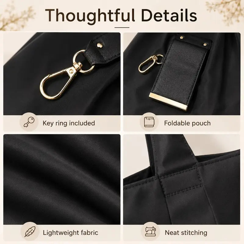 💜LAST DAY - BUY 1 GET 1 FREE,Each $13.99👜 Foldable Keychain Tote Bag – Compact & Expandable Reusable Carryall