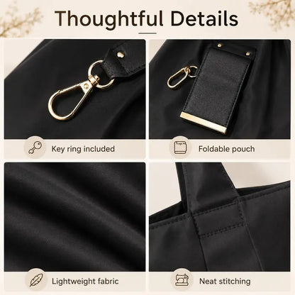 💜LAST DAY - BUY 1 GET 1 FREE,Each $13.99👜 Foldable Keychain Tote Bag – Compact & Expandable Reusable Carryall