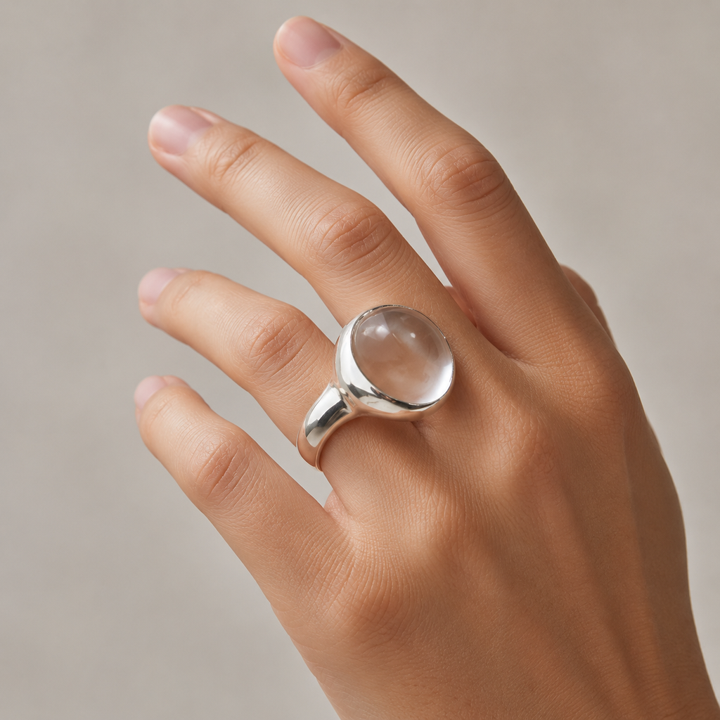 White Crystal Statement Ring