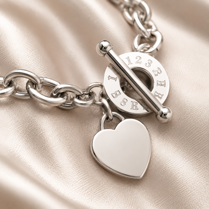 Heart Charm Toggle Bracelet