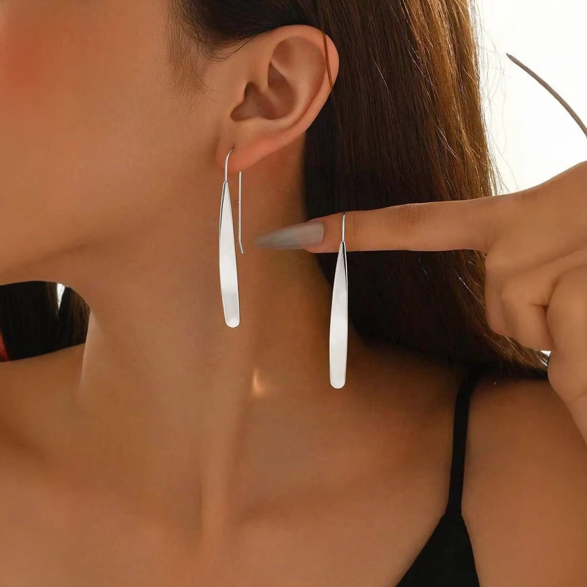 Minimalist Long Drop Earrings