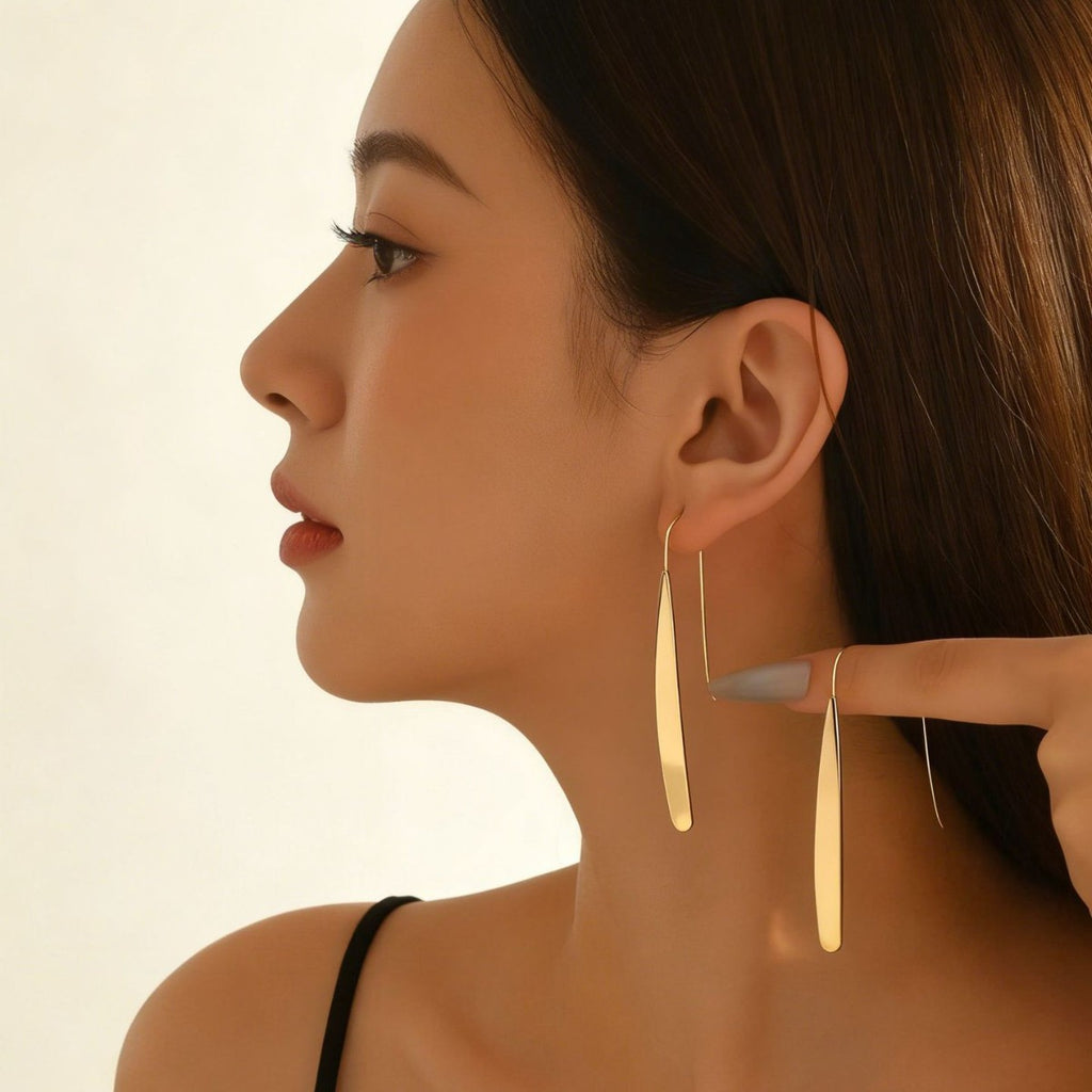 Minimalist Long Drop Earrings