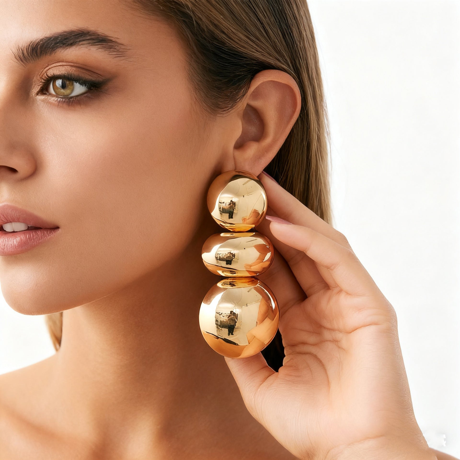 Triple Sphere Statement Earrings