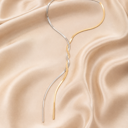 Long Snake Chain Tassel Necklace