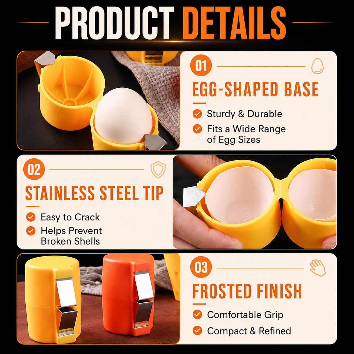 🔥 LAST DAY — BUY 3, GET 1 FREE 🔥 Egg Shell Opener for Clean, Mess-Free Cracking