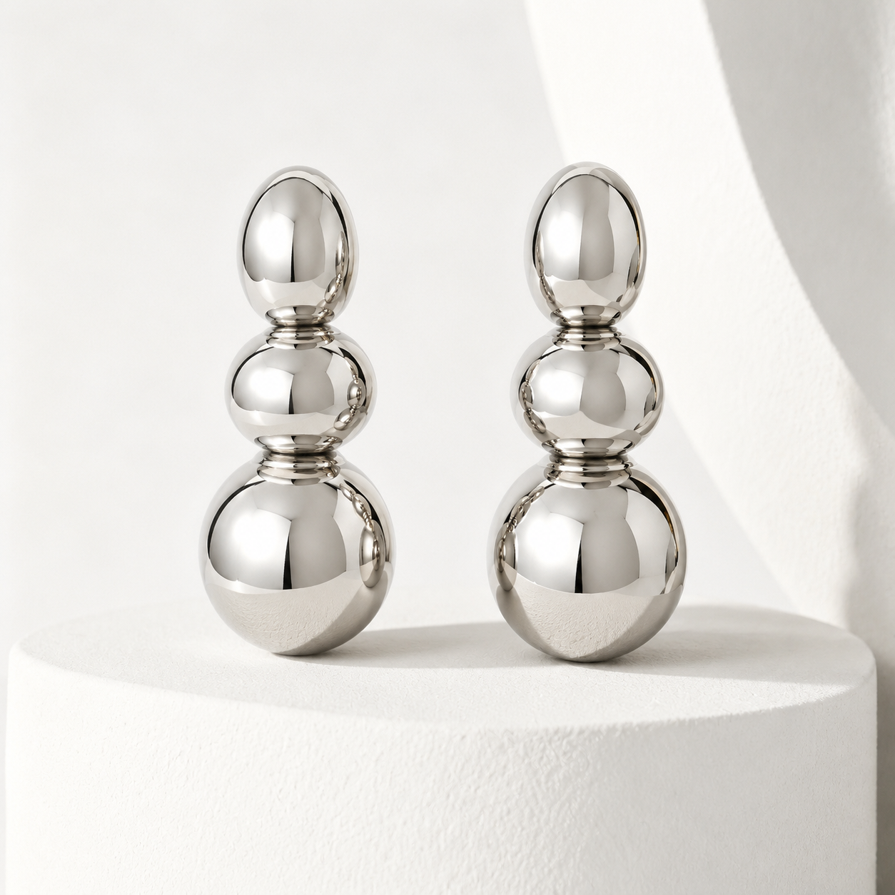 Triple Sphere Statement Earrings