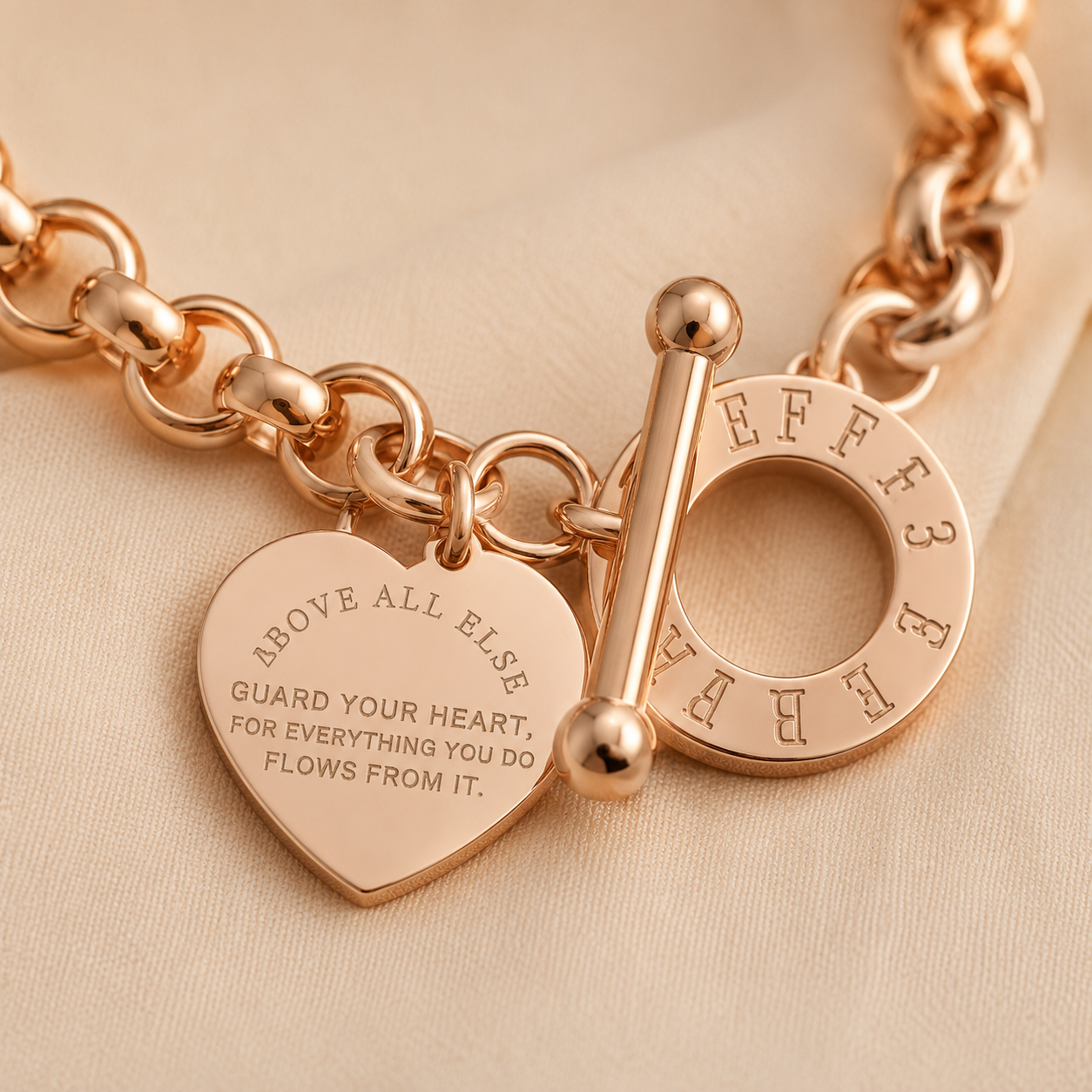 Heart Charm Toggle Bracelet