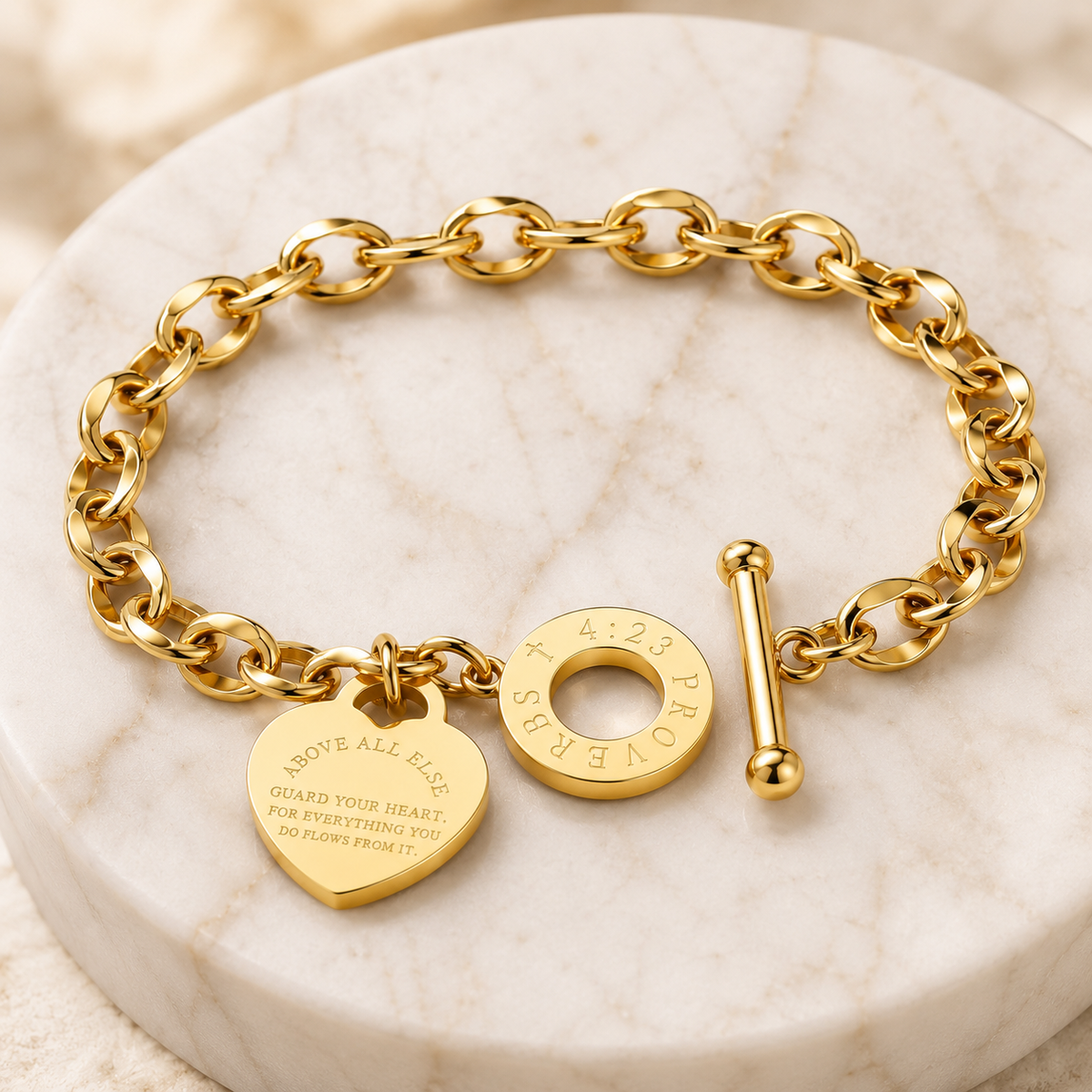 Heart Charm Toggle Bracelet