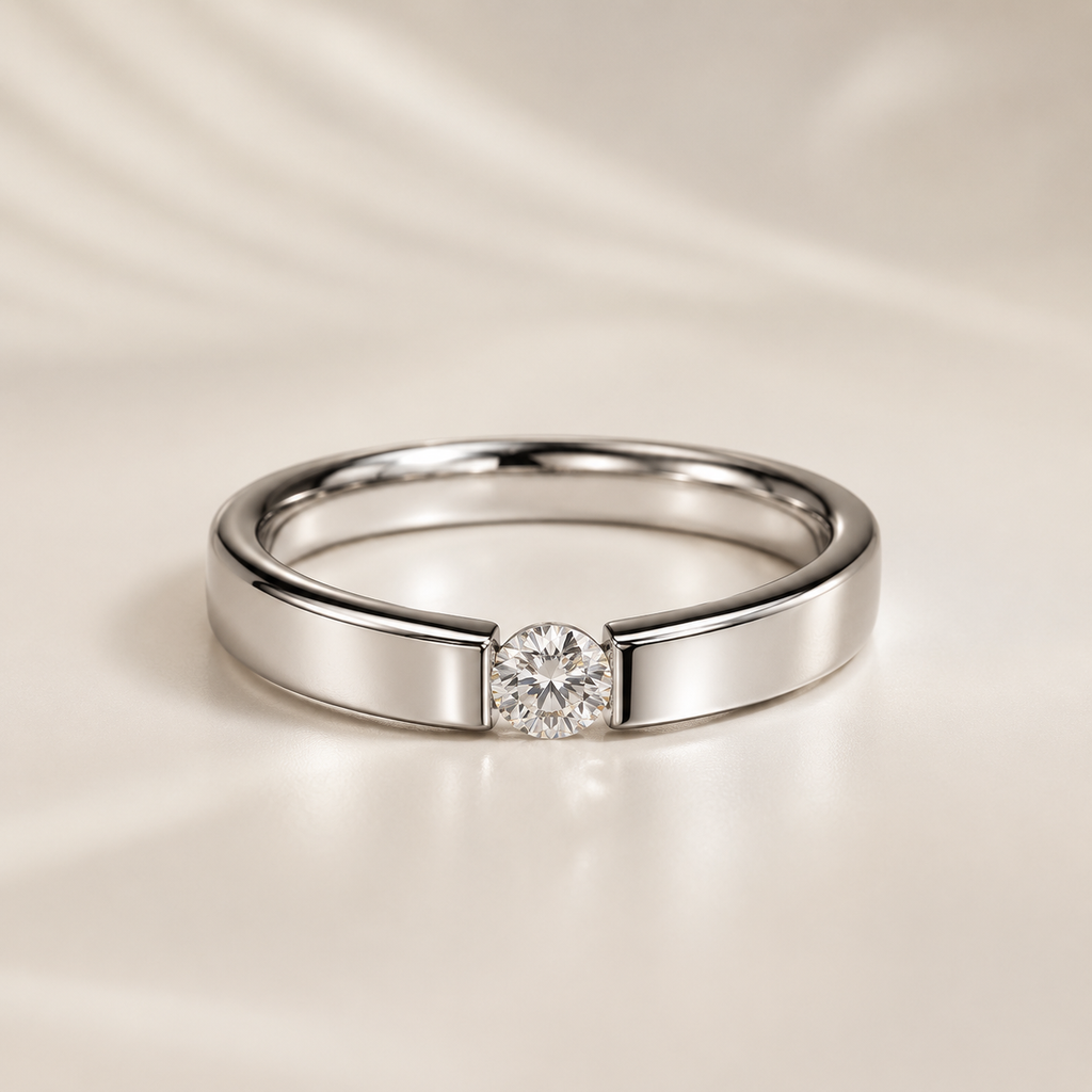 Single Zircon Minimalist Ring