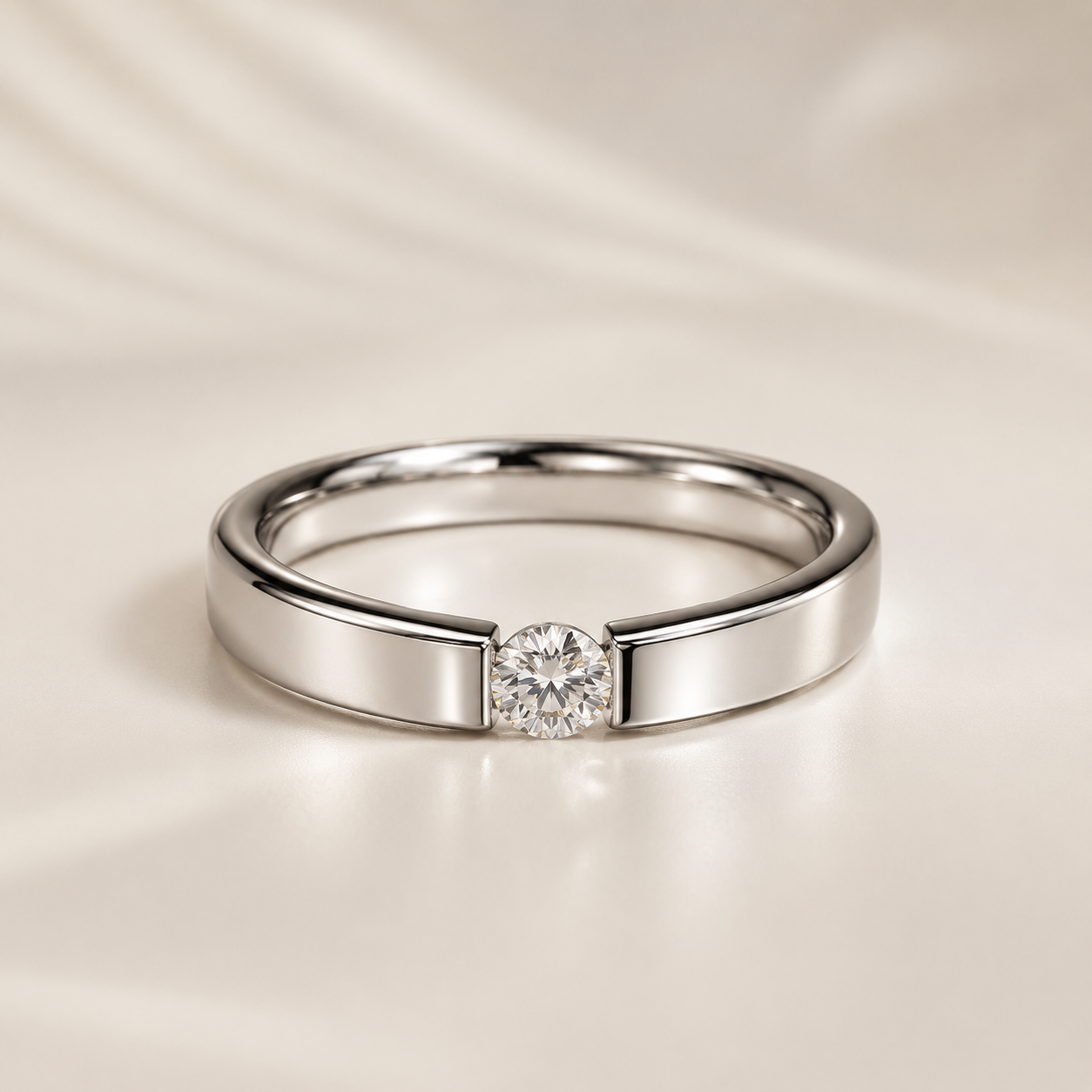 Single Zircon Minimalist Ring