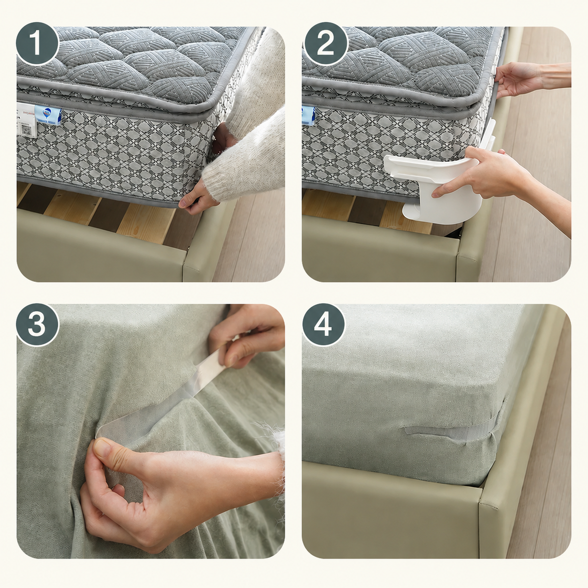 🔥LAST DAY-50%OFF🔥Stay-Tight Bed Sheet Grippers — No Pins, No Straps