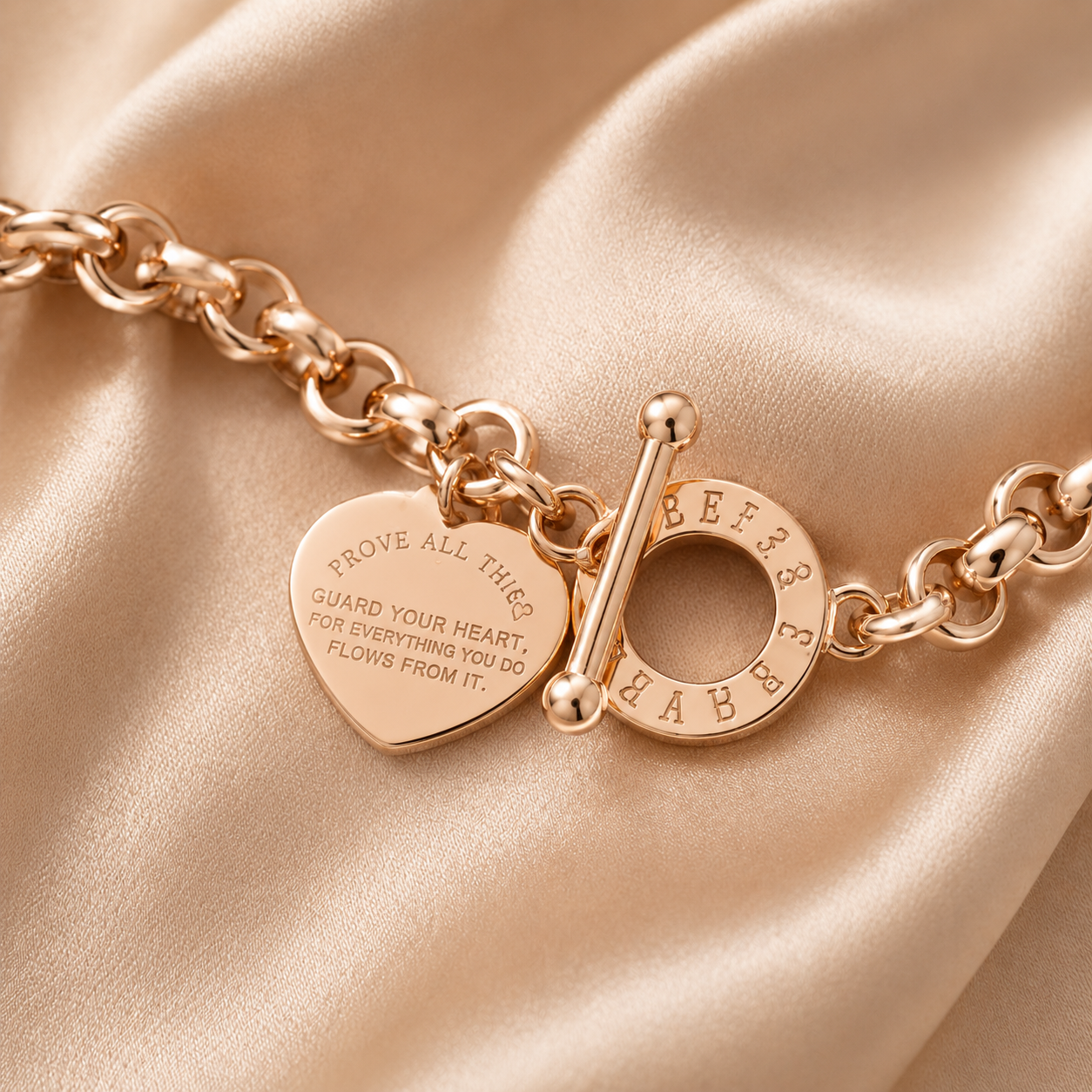 Heart Charm Toggle Bracelet