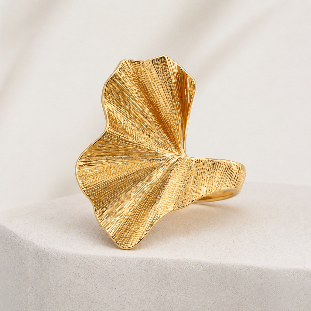 Ginkgo Leaf Statement Ring