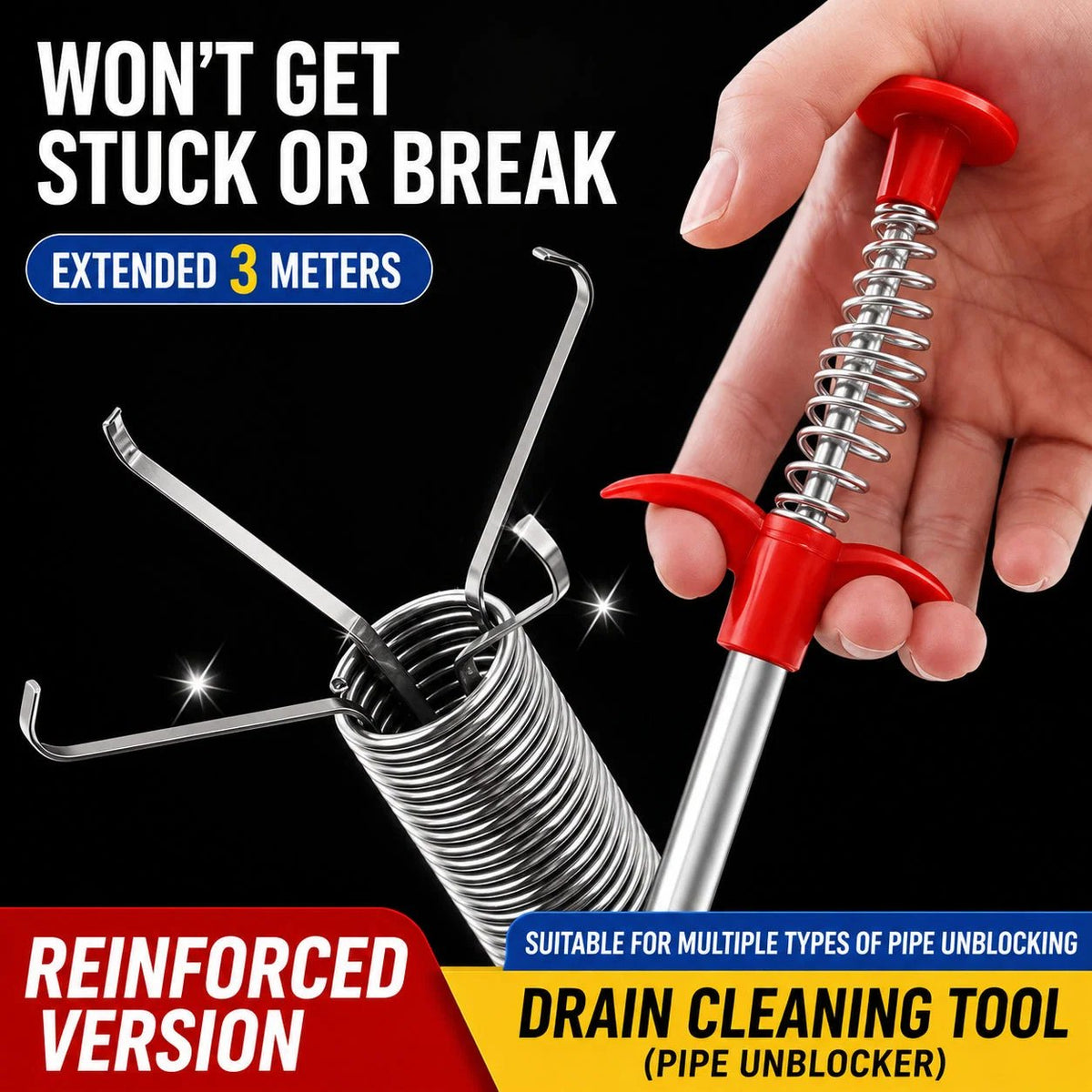 🔥Each $10.99🔥Last Day Buy 1 Get 1 Free🚿Professional Drain Clog Remover Tool – A Must-Have For Every Home