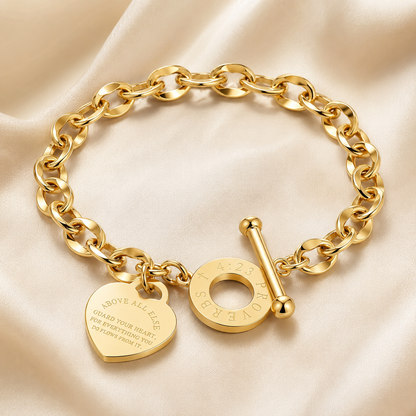 Heart Charm Toggle Bracelet